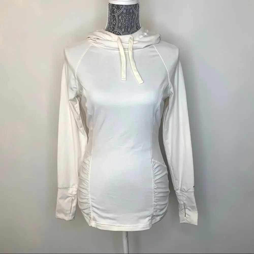 Skechers Activewear Womens Pullover Lightweight Hoodie in Cream Size XS